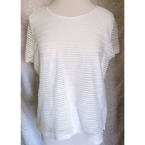 +16 Calvin Klein sheer white blouse